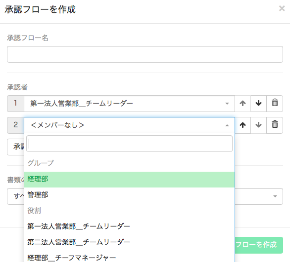 グループまたは役割による承認機能