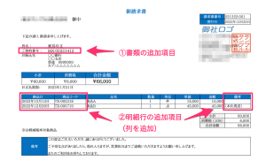 任意の書類データ項目追加テンプレート